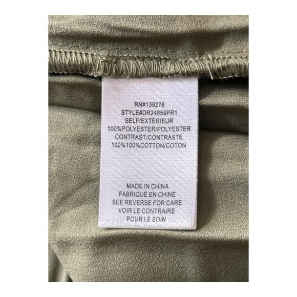 DR2 by Daniel Rainn top crinkle pleated v neck blouse green size Large L - Picture 5 of 6